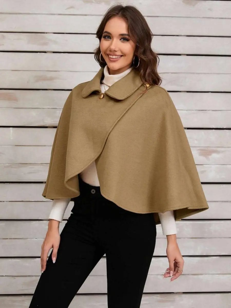 Collared Neck Cropped Cape - Love Salve